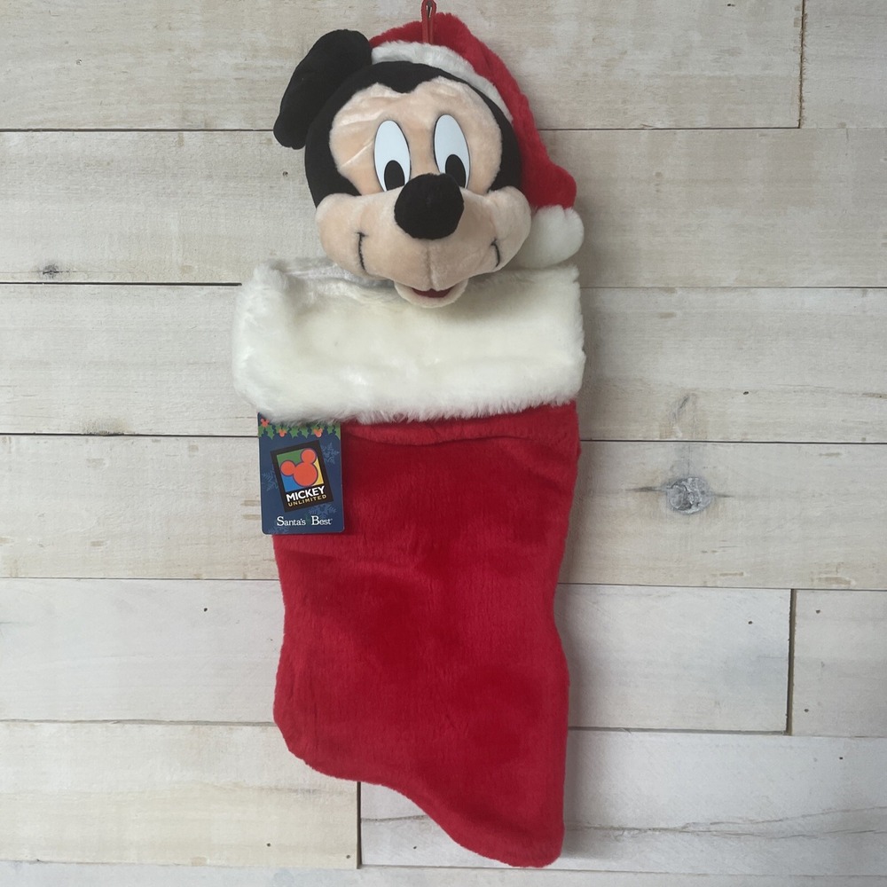 Vintage MICKEY Unlimited SANTA'S BEST Mickey  Mouse CHRISTMAS Stocking
